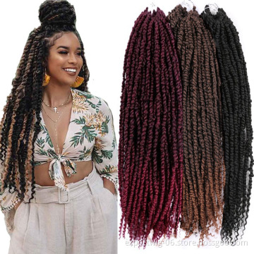 Pre-twisted Passion Twist Crochet Hair Extensions Passion Water Wave Twist Braiding Hair Ombre Passion Twists 24 Inch
